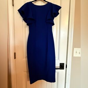 EUC ANTONIO MELANI Royal Blue Midi Dress